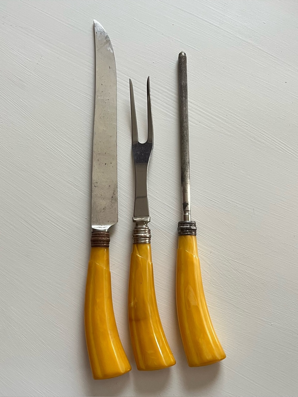 Vintage Bakelite Three Piece Carving Set
